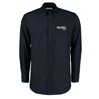 Blueline Oxford Long Sleeve Shirt - Navy Thumbnail